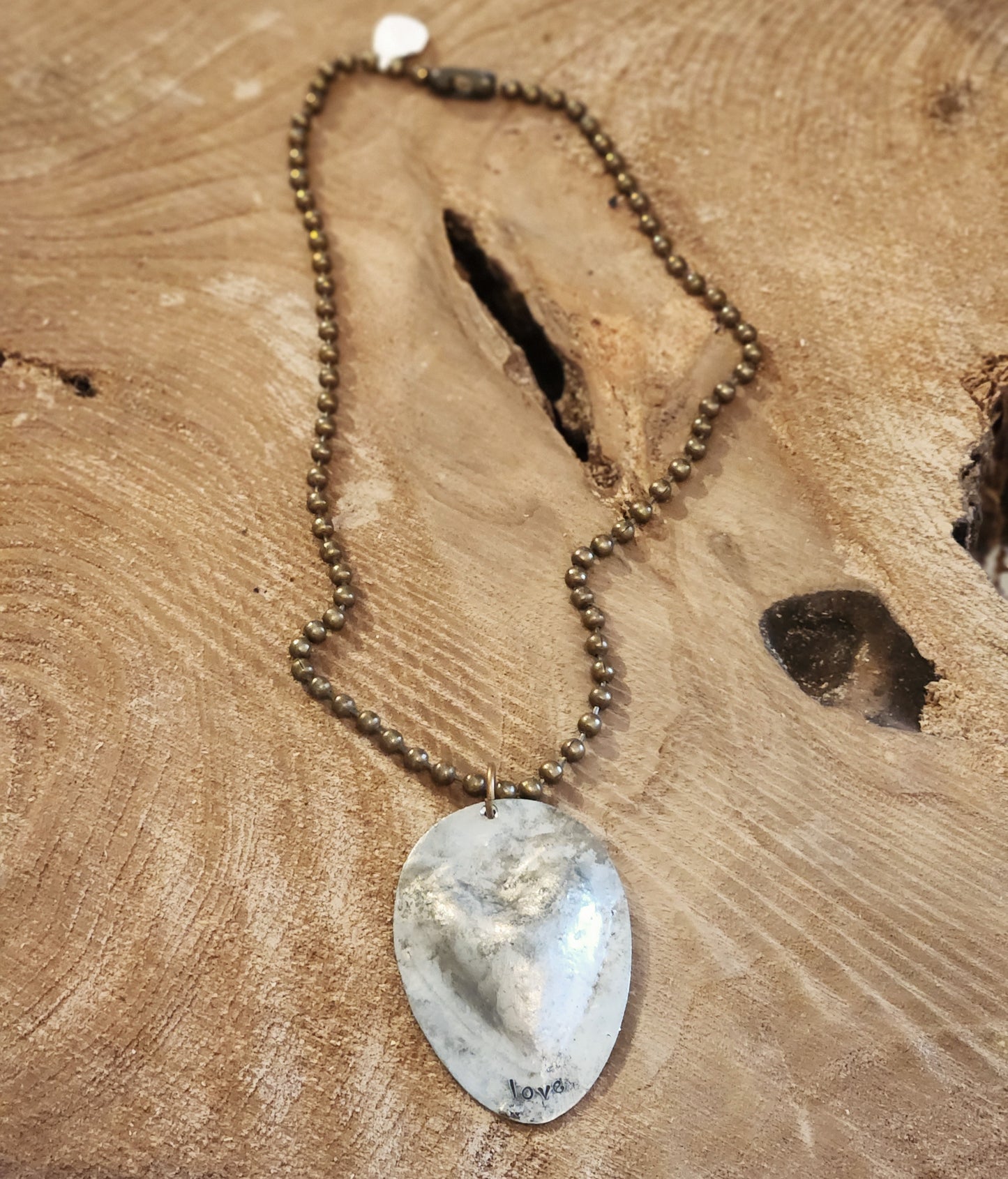 Puffed Metal Heart Necklace on 18" Chain
