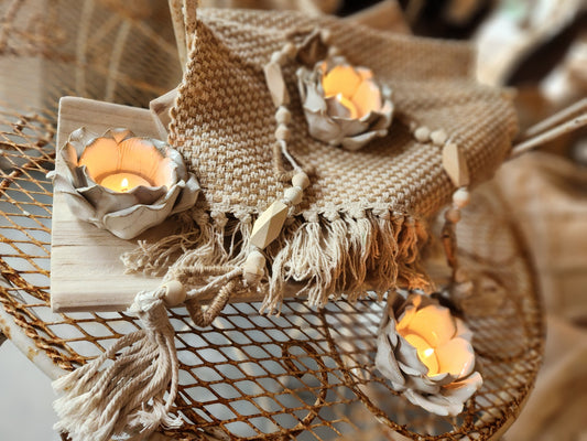 Garland w/Wooden Beads & Triangles