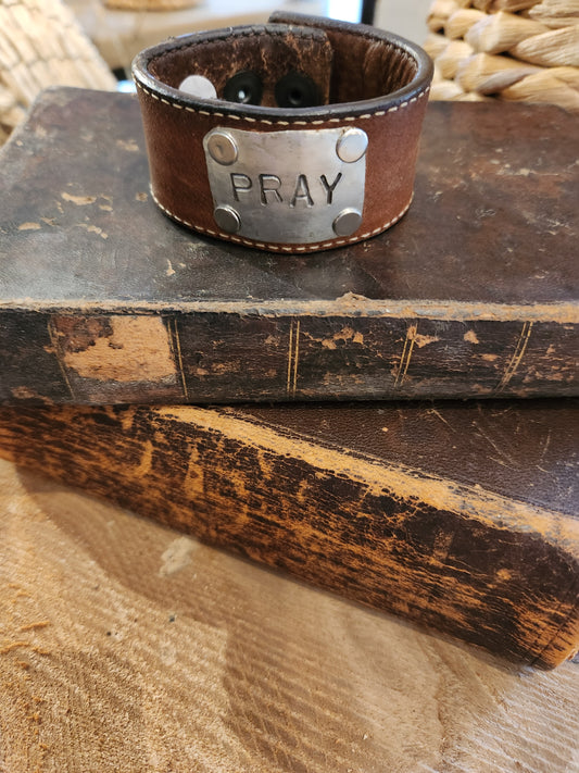 Leather Pray Cuff