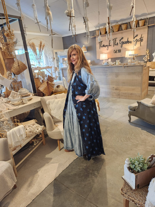 Long Linen Outerwear W/Buttons  [WAS $94.00]